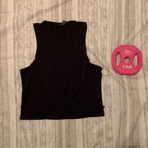 💪🏻 C Black Crop Ruched Medium Tank